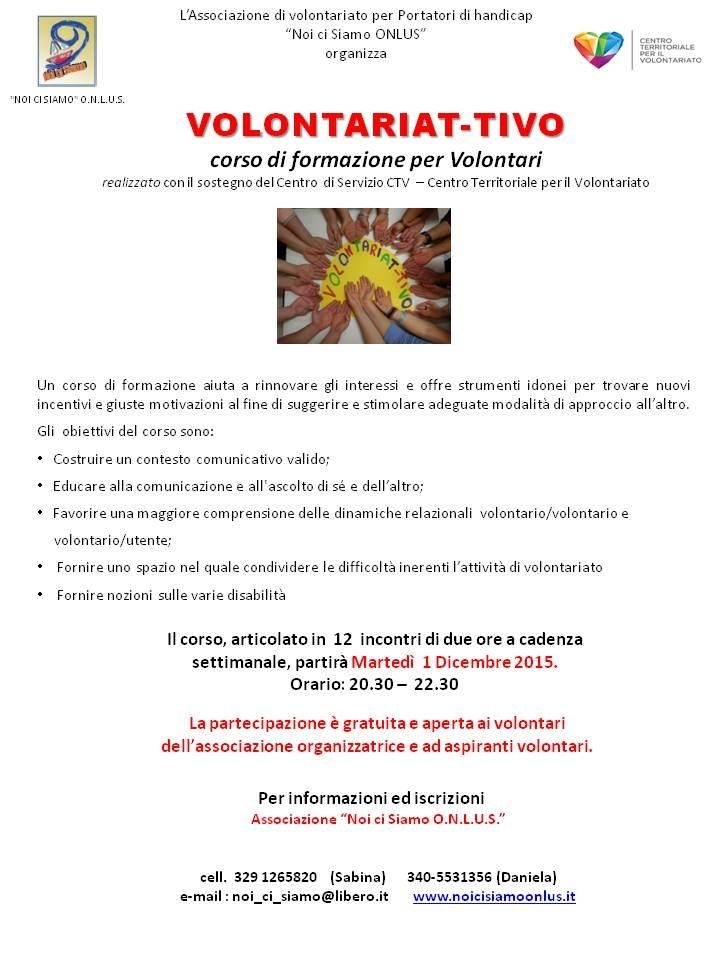 locandina corso volontari - 2015